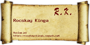 Rocskay Kinga névjegykártya